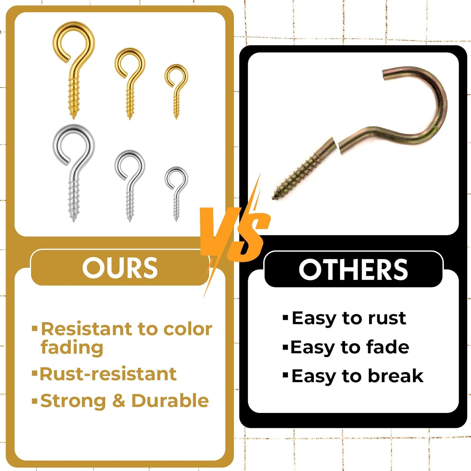 800 Pcs Gold & Silver Small Screw Eye Pins for Jewelry Making & DIY Crafts Mini Eyelet Screws Eyelet Pins Hooks for DIY Crafts, Art Projects, Tiaras and Jewelry Making (Silver and Gold, 3 Sizes) - Image 2