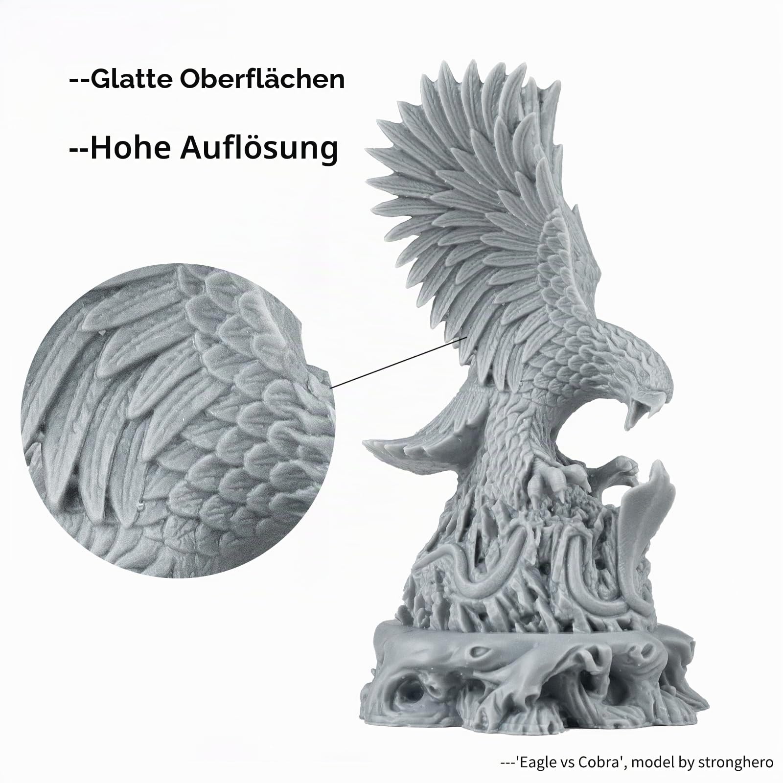 Siraya Tech Simple Grey V2 Wasserwaschbares 3D-Druckharz, Einfach zu Drucken und Geruchsarm für SLA, DLP, MSLA 3D-Drucker (Grau V2, 1 kg)