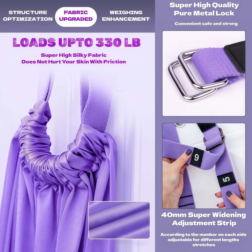Correa de estiramiento para yoga, cinturón de entrenamiento con anclaje de puerta, entrenador de flexibilidad para fitness, gimnasia y baile