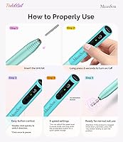 Vista 7 de MelodySusie PocketNail - Taladro de uñas modular inalámbrico en forma de bolígrafo, kit extendido, PC100GR 20000 RPM, lima eléctrica recargable