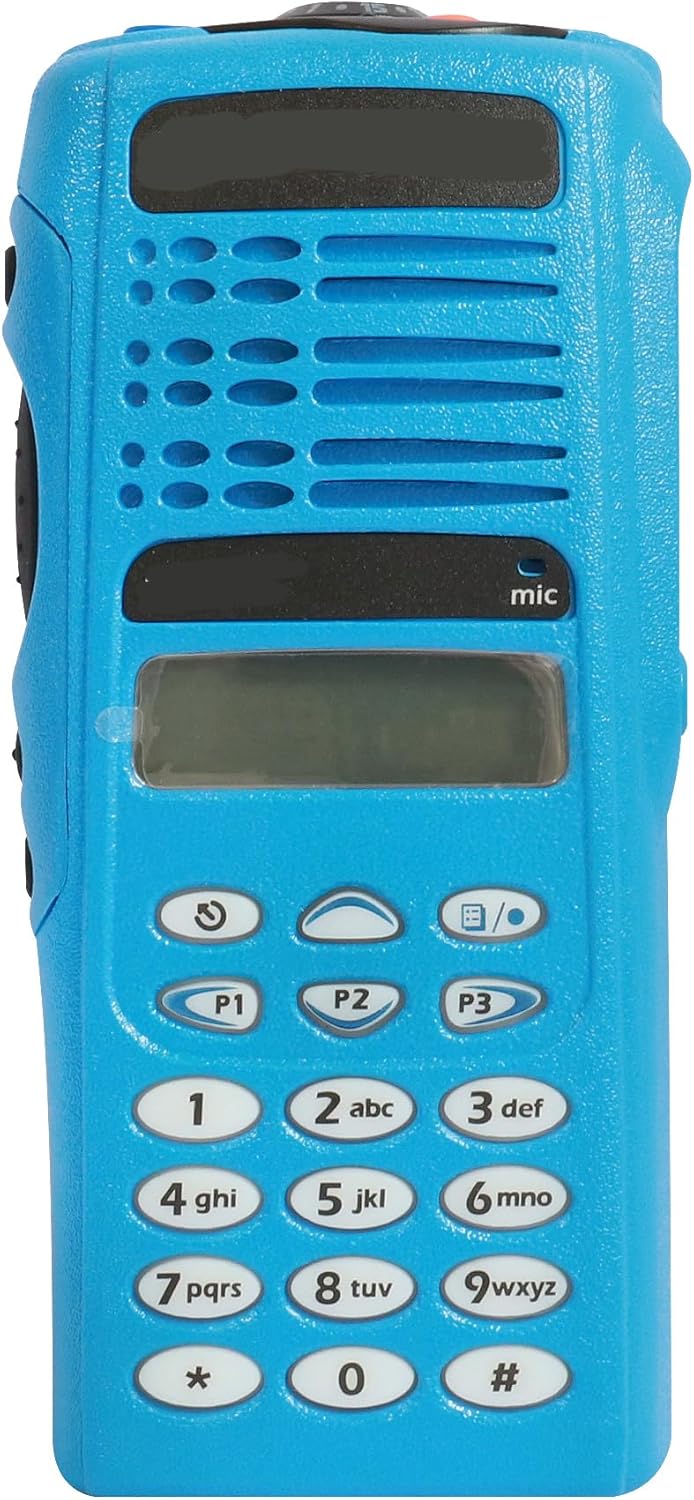 Blue Full Keypad Front Housing Case with Speaker and LCD for HT1250 GP338 GP328 GP338 Two Way Radio Replacement Cover