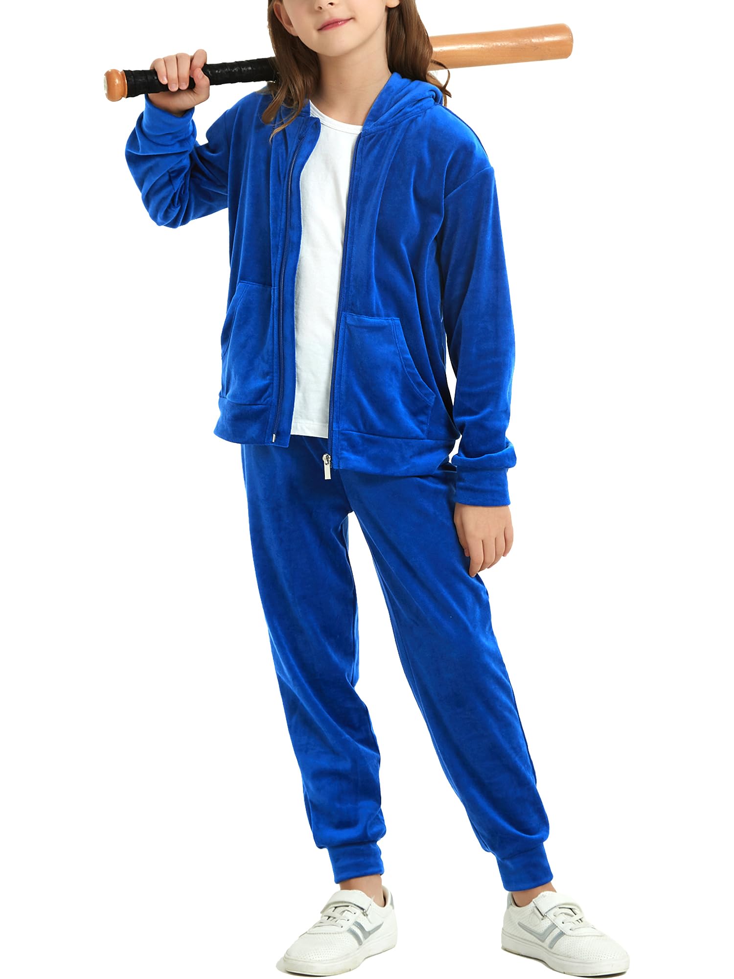 MessBebe Trainingsanzug Sportanzug Jogginganzug Mädchen Sweatsuits Set Velour 2-teilige Outfits Zip Up Hoodies und Hosen Sportswear Jogging Set