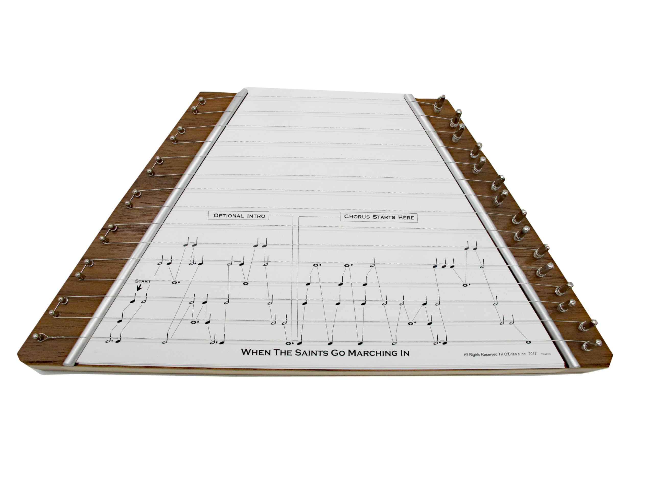 TK O'Brien's Walnut Lap Harp with Dogwood Flower - Image 2