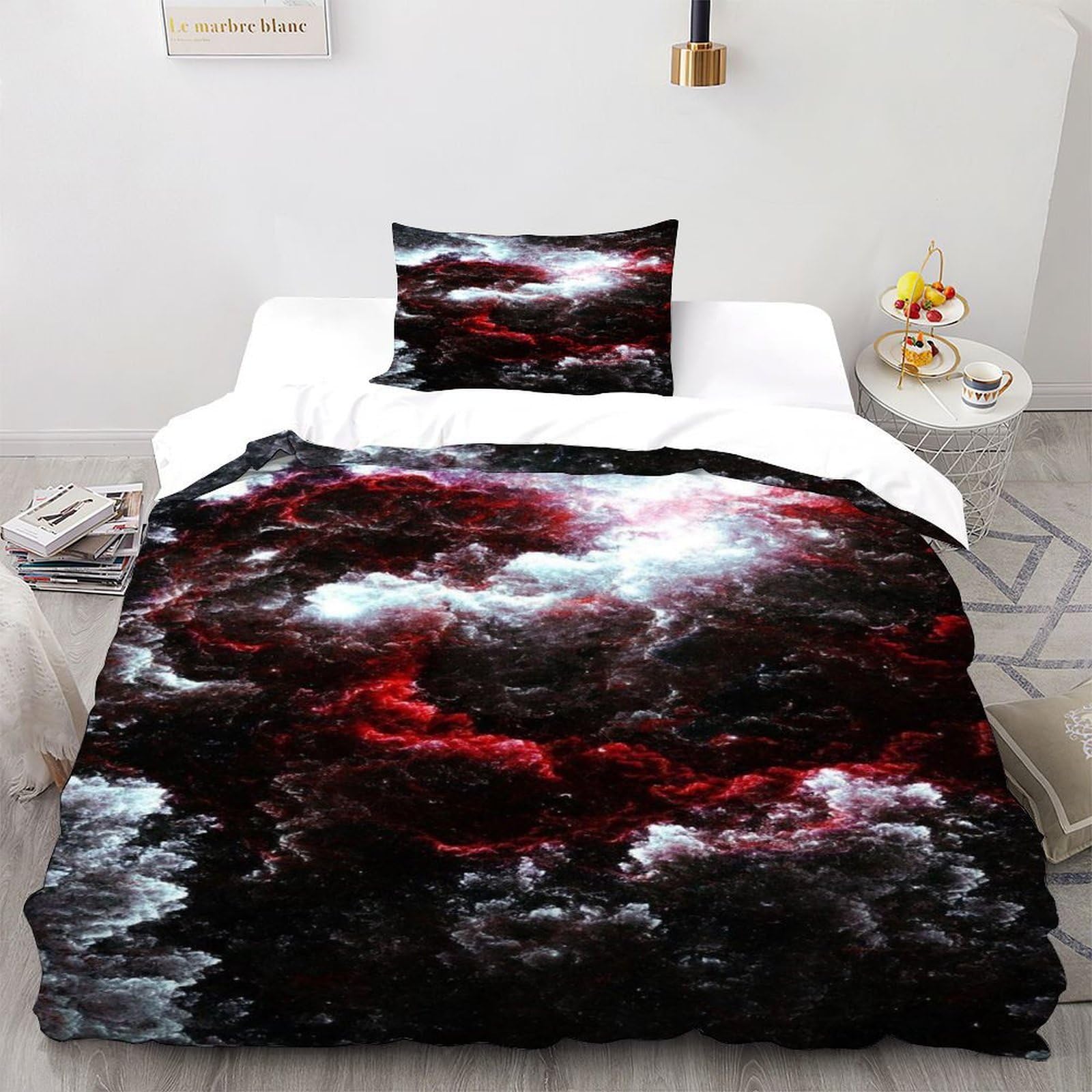 Parure de lit microfibre anti-plis space theme comprenant une housse de couette 1 place