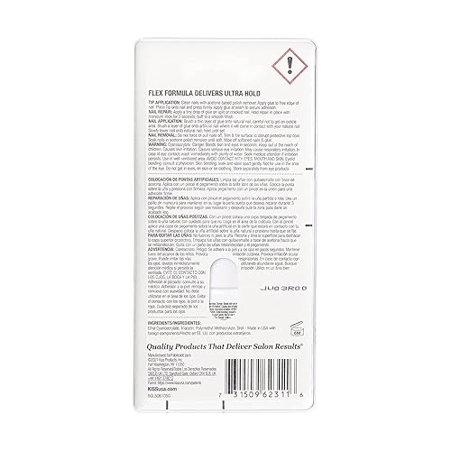 Miniatura 4 de KISS PowerFlex - Pegamento de uñas con brocha, adhesivo de secado rápido para uñas adhesivas y reparaciones con aplicador de cepillo, ideal para