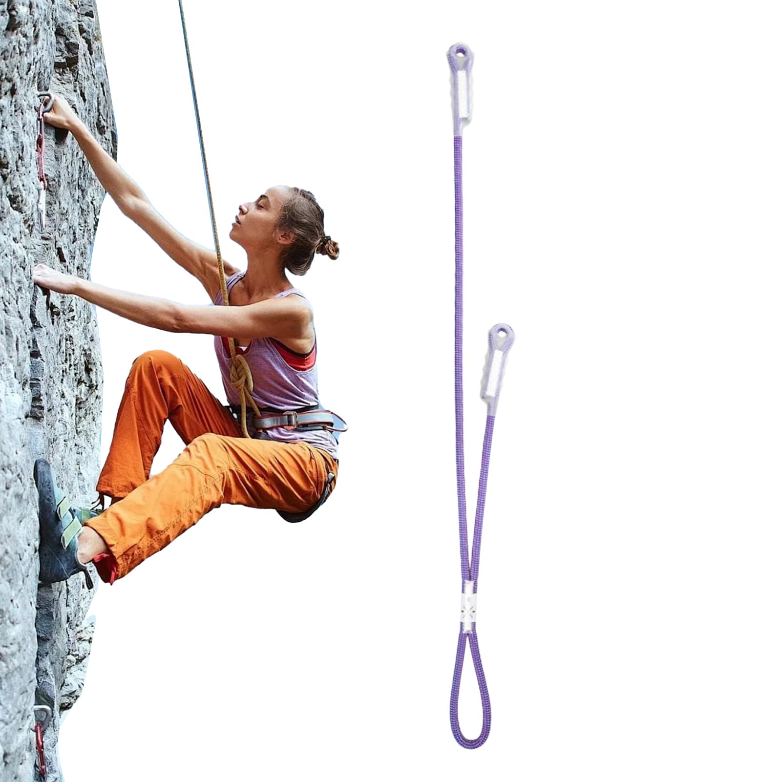 Prusik Rope - Cuerda de seguridad para escalada - Equipo de rescate de alta resistencia en forma de Y para ascensos, seguridad en el parque infantil