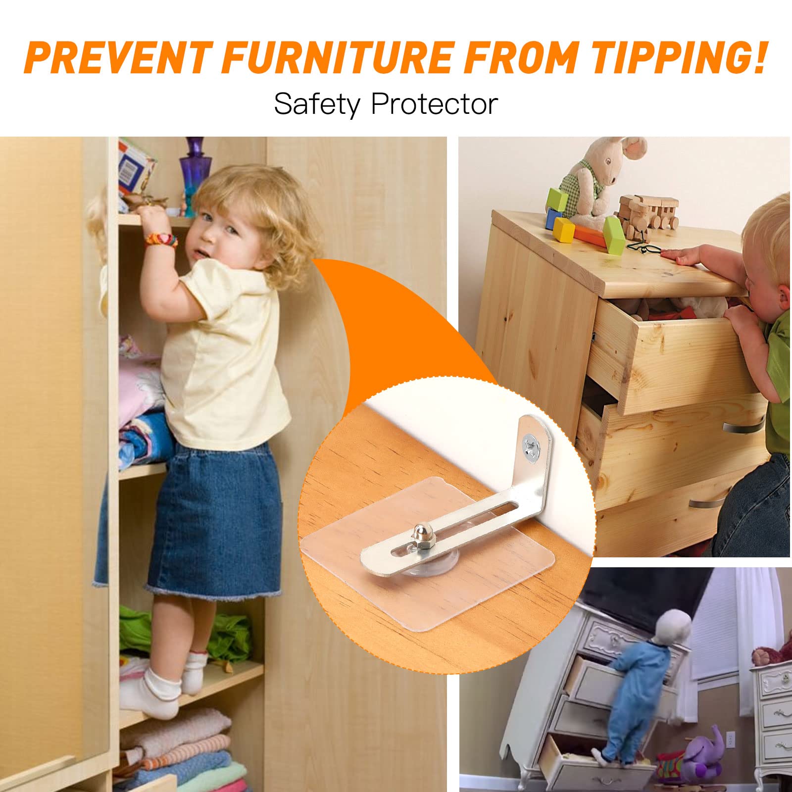 6 Ensembles De Sangle Anti-Basculement Placard, Sangles De Sécurité Meubles Métal, Pour Meubles Sangles Murales Pour Meubles Pour Etagere 98333358