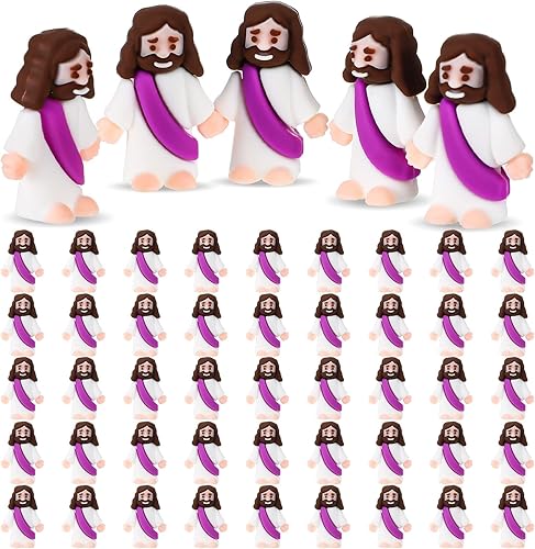 Vista 39 de Sumind 50 figuras de Jesús de diseño original, milagro, mini bolsillo para esconderse y buscar, relleno de huevos de Pascua, regalos de fiesta Azul