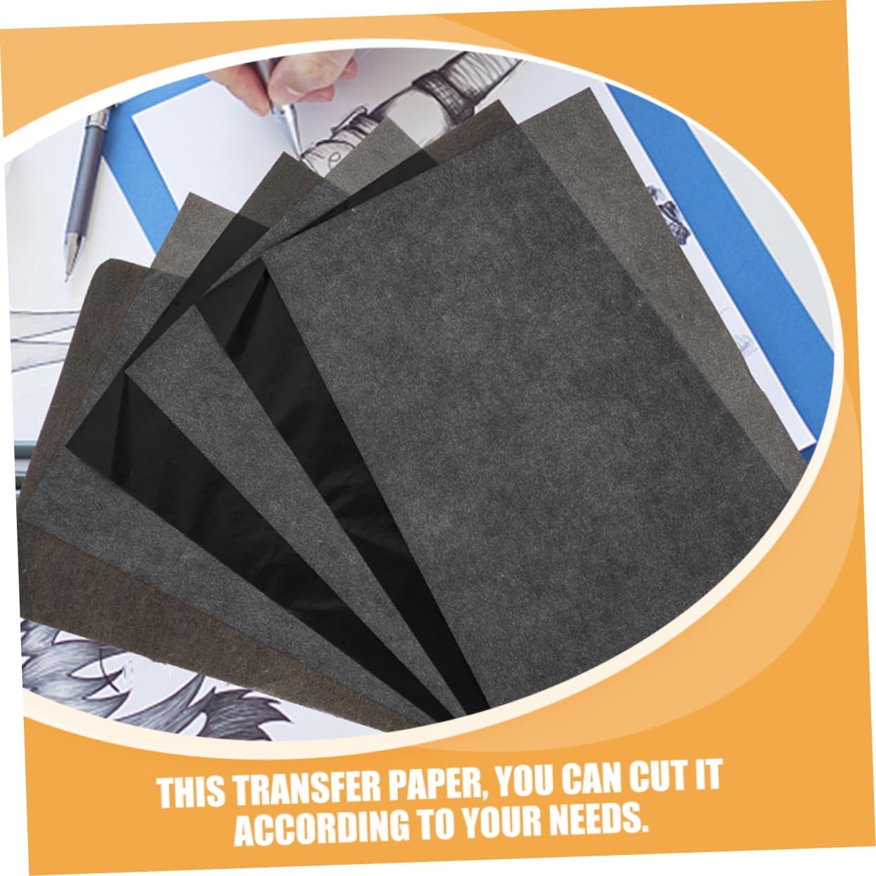 Gadpiparty 50Pcs Graphite Carbon Transfer Paper for Tracing Artist Drawing Supplies Multi-Use A4 Tracing Paper Marking for Art and Crafts