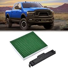 Upgraded Activated Cabin Air FilterGREEN & Filter Access Door fits for Chrysler Dodge Vehicle 200,For Ram 1500 2500 3500 2011-2020 Replaces 68406048AA 68052292AA 68318365AA 5058693AA