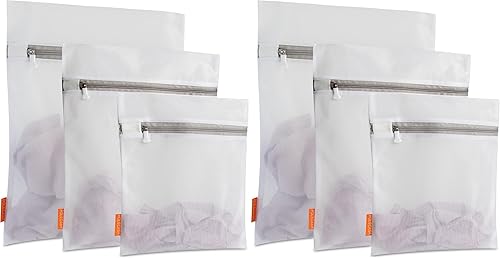 Vista 11 de Polecasa 3 bolsas de malla para lavandería con cremallera resistente, agujeros de malla uniformes, varios tamaños para todos tus delicados, A-malla