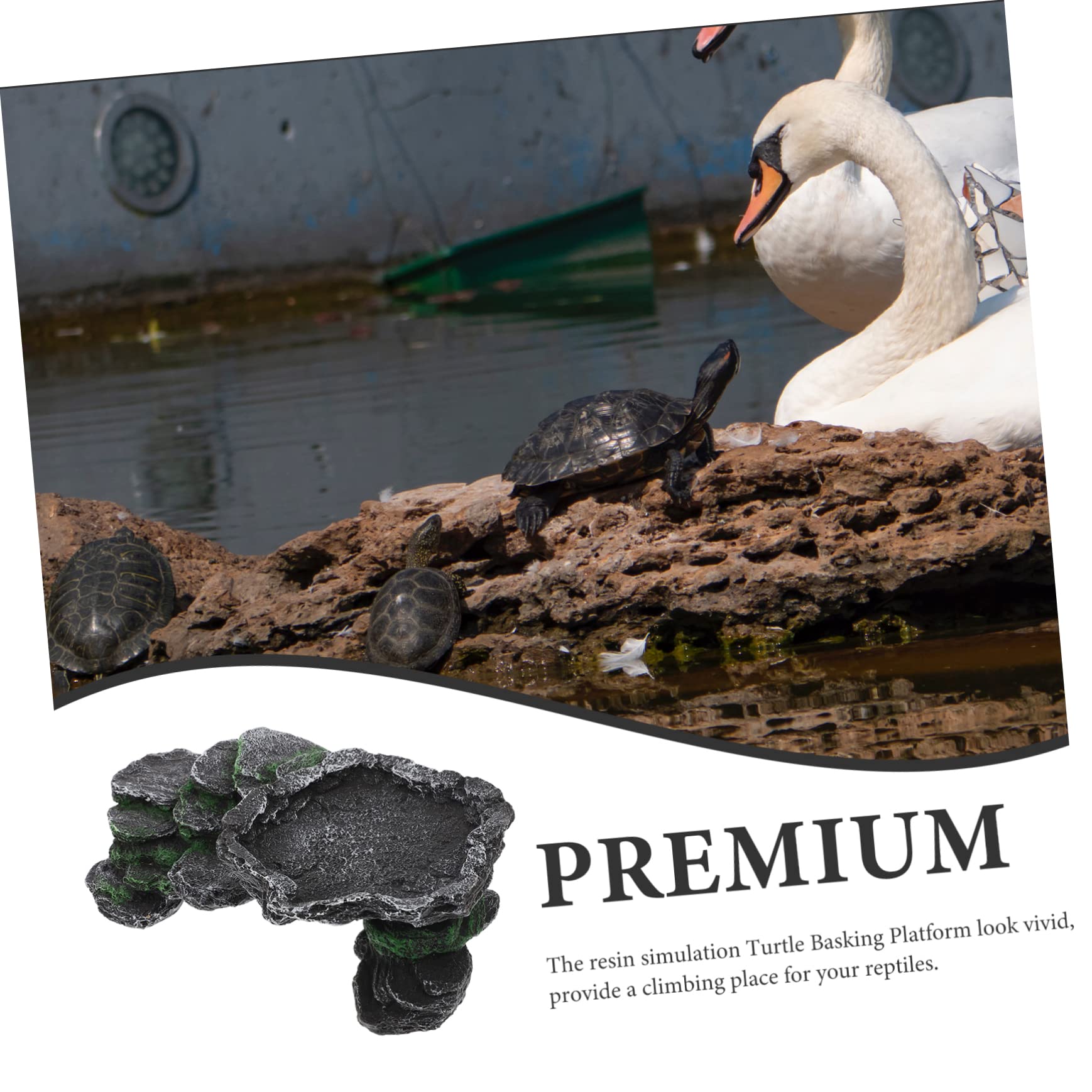 minkissy Piattaforma Per Tartarughe Resina Simulata Rampetta Per Arrampicata Decorazione Per Acquario Nascondiglio Per Rettili Habitat Per Tartarughe e Lucertole