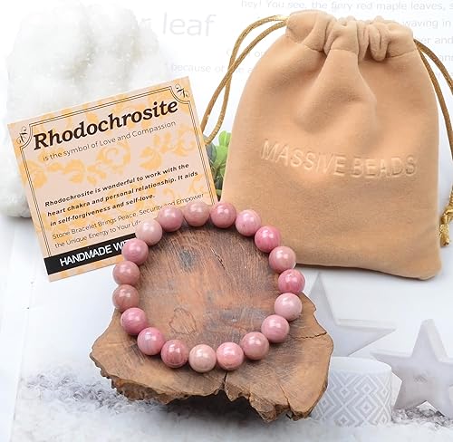 Vista 363 de MASSIVE BEADS Pulsera elástica de yoga hecha a mano con piedra natural, cristal curativo, energía, regalos para adultos unisex de 0.157 in, 0.236