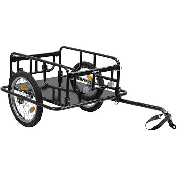 Zelsius Bicycle Trailer Transport 68 Litres Transport Trailer Foldable Bicycle Trolley for 2 Drink Crates Transport Trolley Trailer for Bicycle Load Trailer with Clutch Wheel Trailer