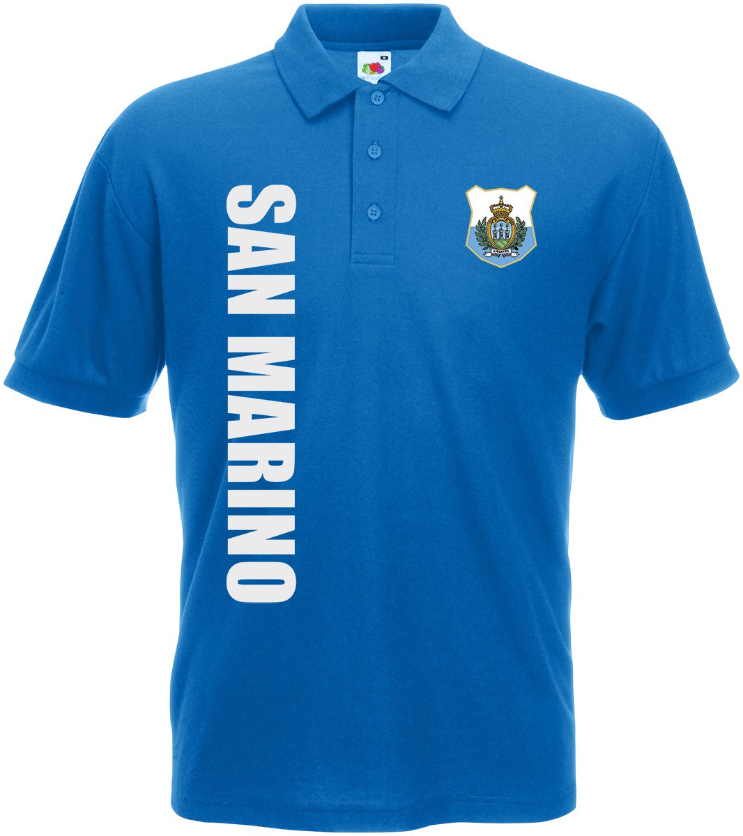 San Marino Polo-Shirt Trikot Wunschname Nummer Fanshirt Fussball T-Shirt WM EM