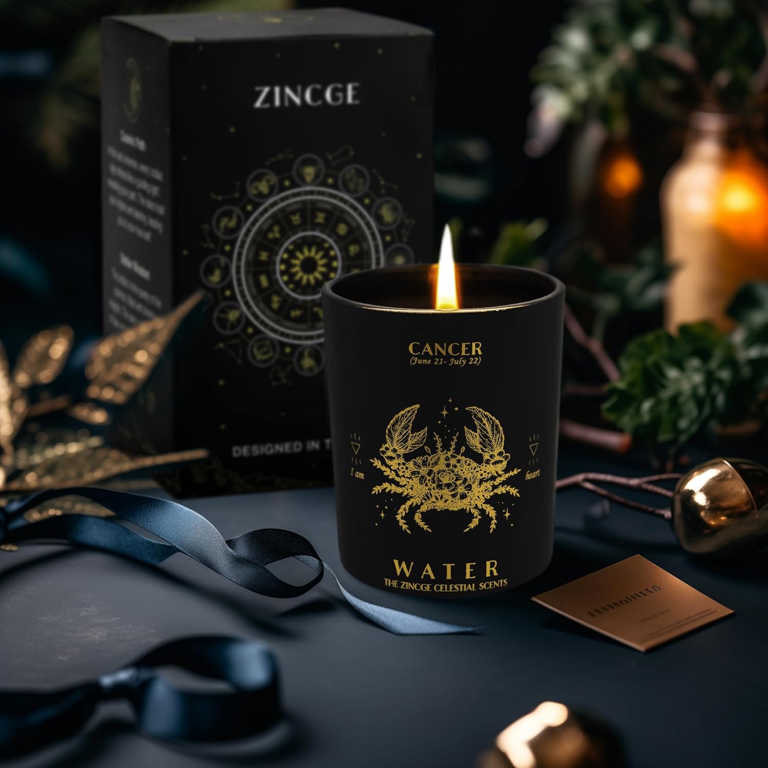 Aries Gifts for Women - Crystal Stone Rose Scented Candle with Zodiac Bracelet and Earrings - Zodiac Gift Set for Her Birthday, Astrology Lover, Christmas