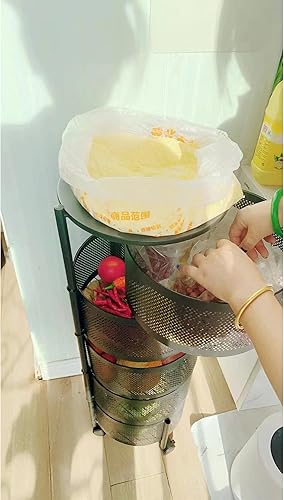 Miniatura 6 de Estantes de almacenamiento giratorios para cocina, organizador de almacenamiento de verduras, cesta de frutas, soporte de piso, estante de torre de