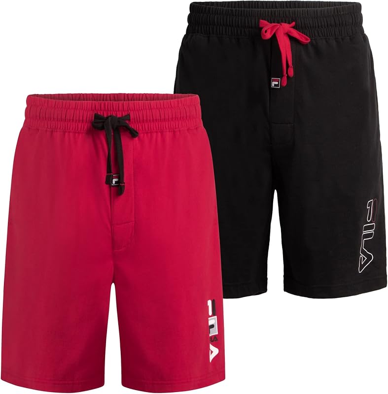 Men's 100% Brushed Jersey Pajama Night Sleep Short, Various Pack Size Options (Single Pack or 2 Pack)