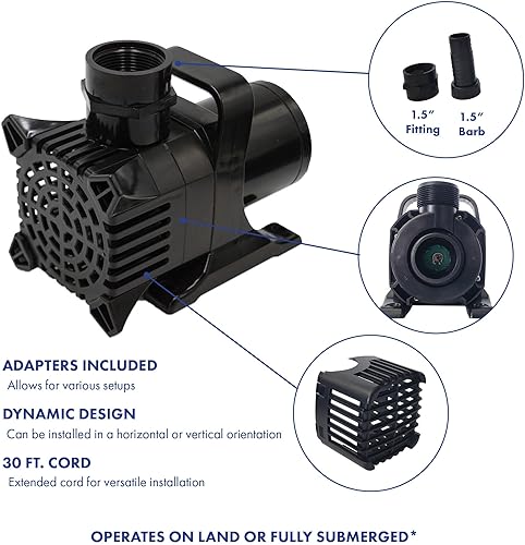 Miniatura 4 de ANJON MANUFACTURING Monsoon Series 550 GPH Bomba sumergible para estanque y jardín de agua - MS-550