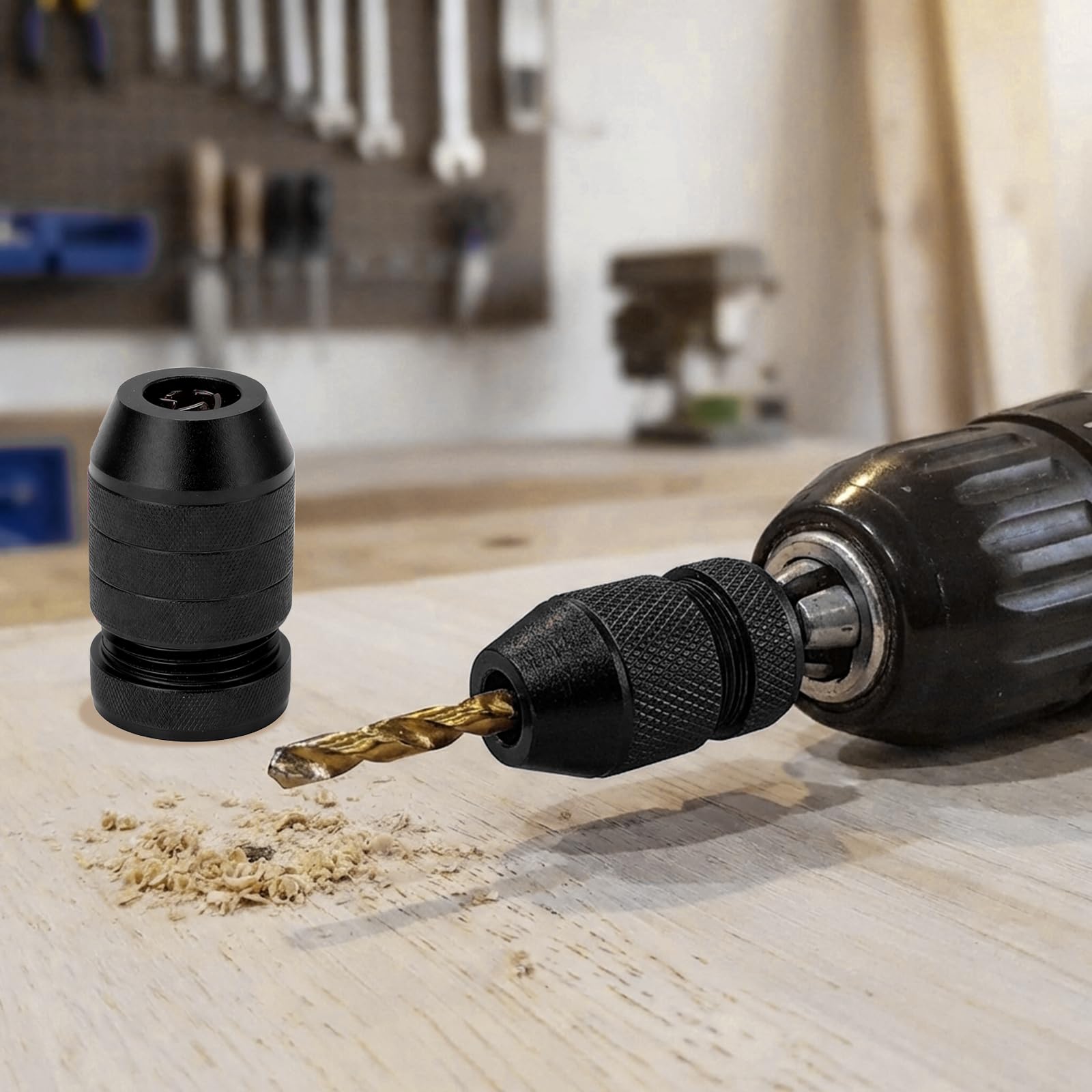 GIONAR 2 Stück Bohrer Tiefenanschlag-Set, einstellbar von Ø 2-11 mm, Aluminium Bohrstopp für präzise Holzbohrer Holzbohrungen, Schwarz