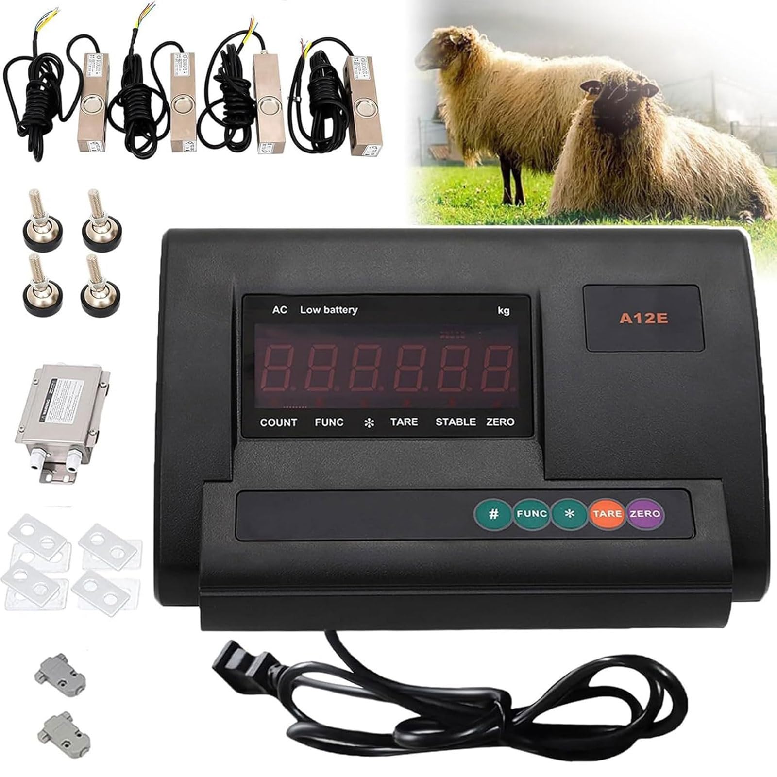 Kit balance au sol cellule charge 5000kg avec indicateur pour bétail