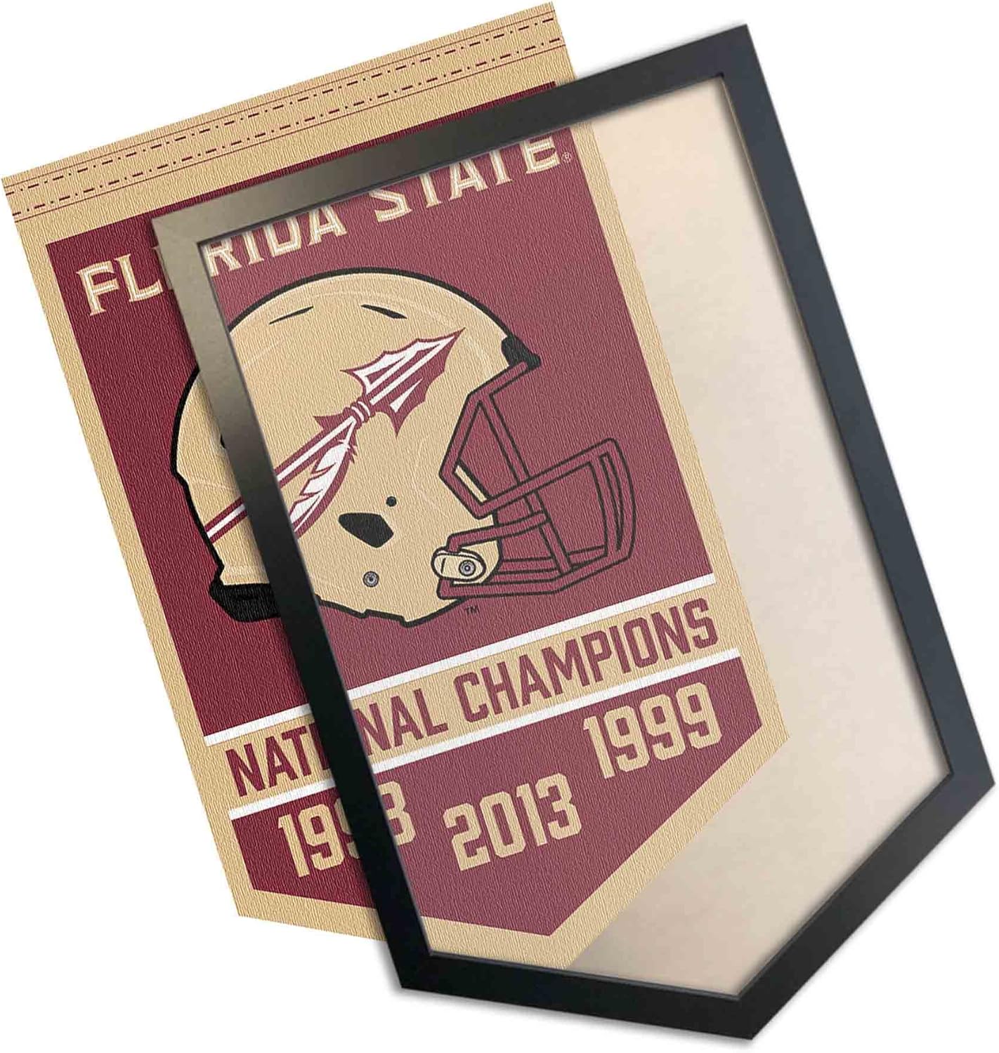 College Flags & Banners Co. Florida State Seminoles Football National Champions Banner and Wood Banner Frame