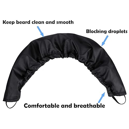 Miniatura 5 de 9 piezas bandana para barba cubre barba facial delantal de barba tapas facial protector de barba babero para la hora de acostarse, Negro, azul, café