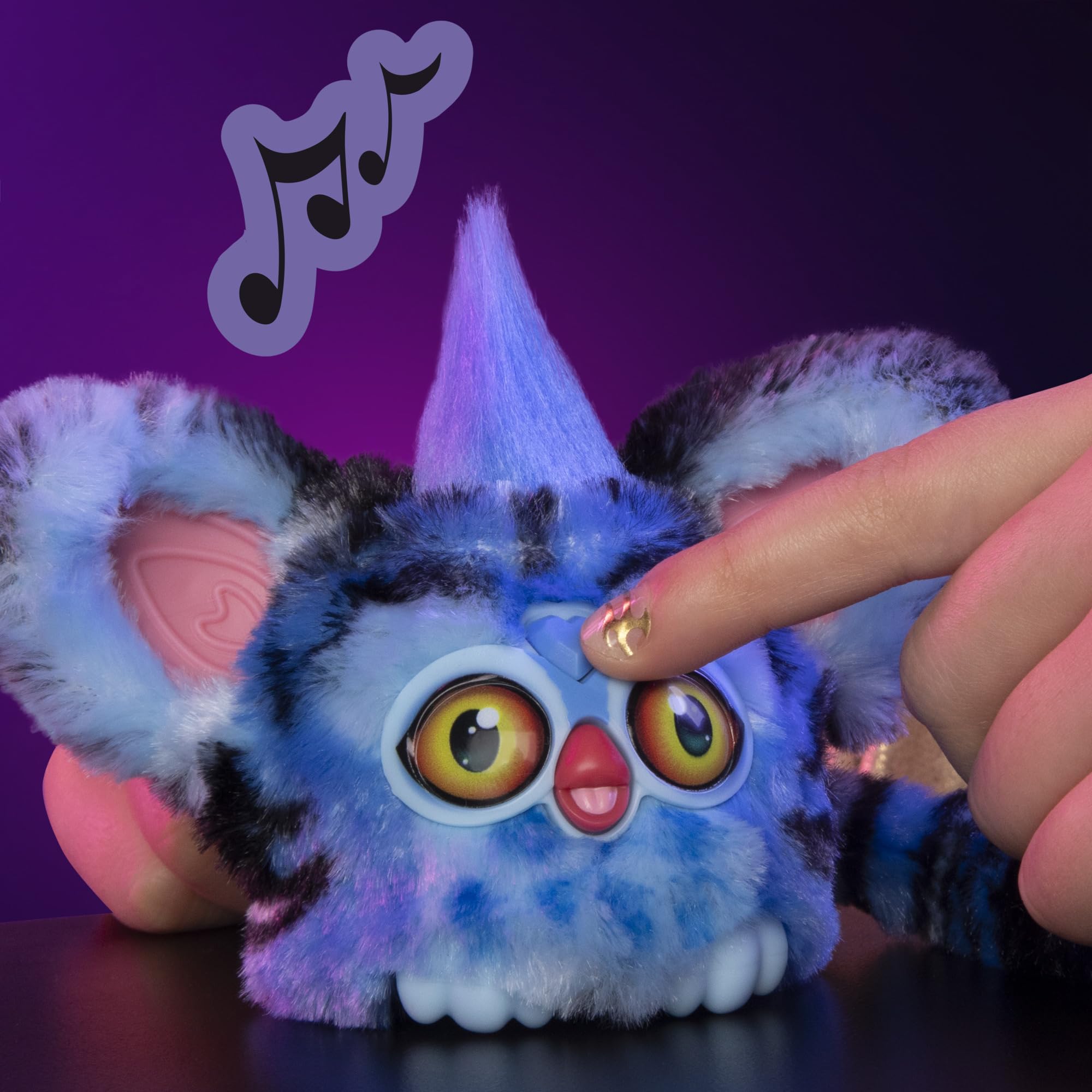 Furby Furblets Tygrys Derpy z filmu K-popowe łowczynie demonów, miniaturowa pluszowa elektroniczna zabawka kolekcjonerska w skali 7,6 cm