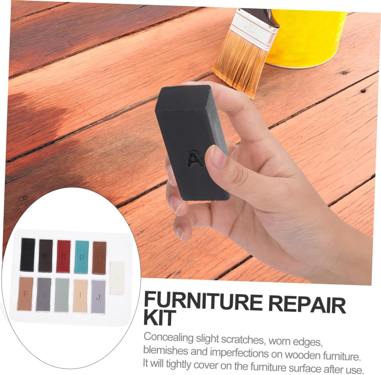 1Set Wood Floor Repair Kit Durable Marble Tile Scratch Repair Kit for Furniture Cabinets and Countertops Easy to Use Wax Based