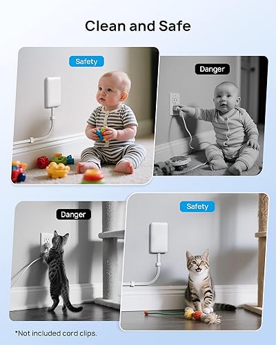 Miniatura 6 de TROND - Regleta de alimentación de enchufe plano USB - Protector de sobretensiones de viaje con 3 USB A y 1 cargador USB C, 4 salidas de CA, cable