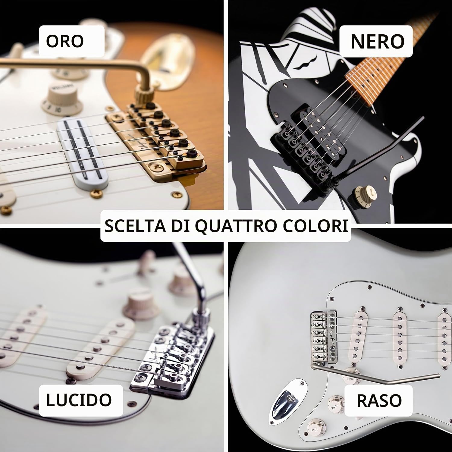 Vega-Trem VT1 Special - Chitarra stratocaster a 2 punti, ponte tremolo per Strat, senza mod, facile installazione, lucido, destra)