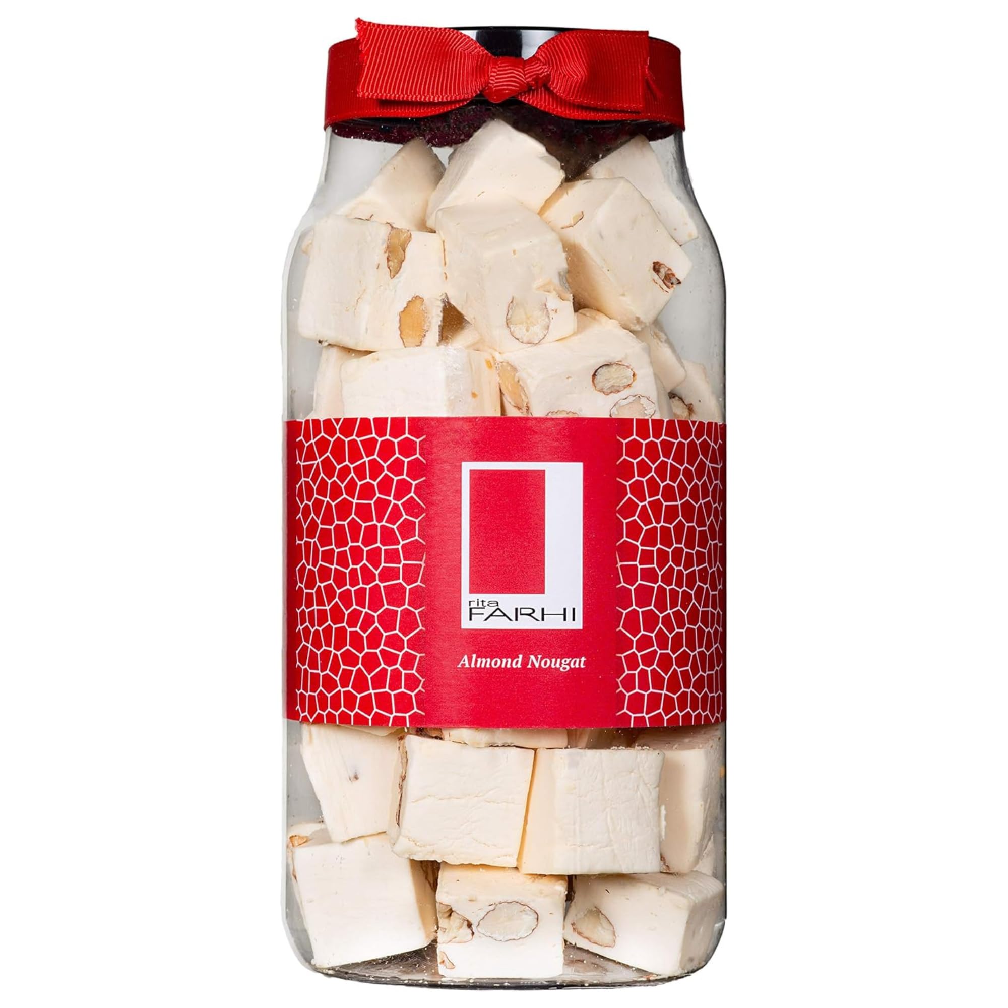 Traditional Almond Nougat Luxury Gift Jar 500g – Soft Chewy Nougat with Crunchy Almonds, Handcrafted British Confectionery Gift