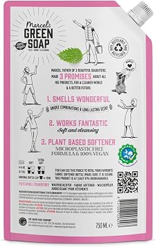 Marcel's Green Soap - Fabric Softener Refill Patchouli & Cranberry - Microplastic-free formula - Vegan - Packaging recyclable - 30 washes - 750 ml