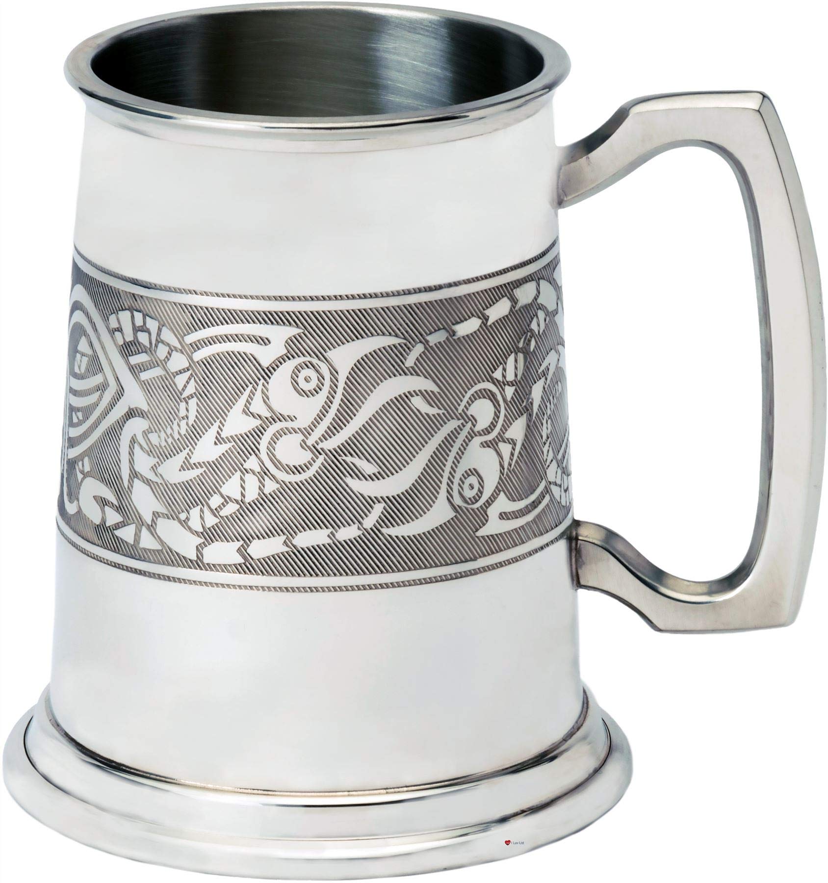 Tankard en étain fait main avec relief de serpent, une chope traditionnelle gravable