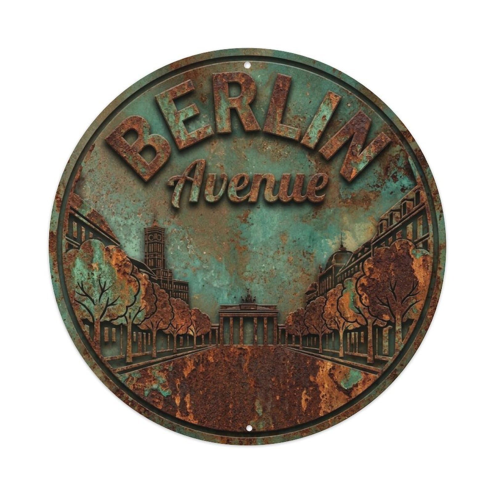 Vintage Travel Berlin Germany Street Metal Tin Sign