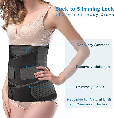 Miniatura 8 de TIRAIN Banda de pelvis de cintura posparto 3 en 1 cinturón de recuperación posparto de apoyo 3 en 1 carpeta de abdomen cinturón adelgazante faja