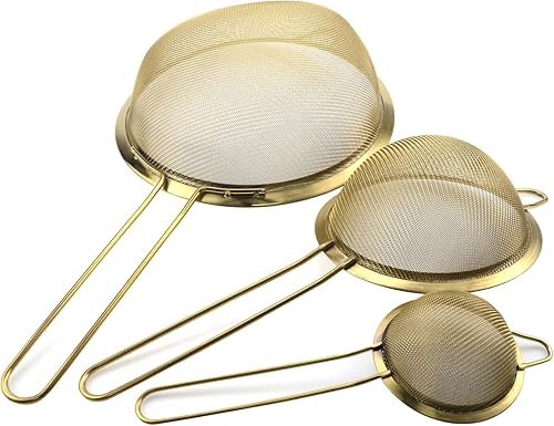 Miniatura 3 de 3 coladores cónicos de acero inoxidable para cocina, color dorado
