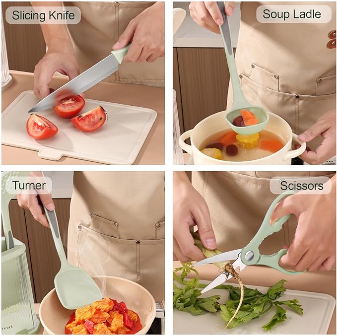 Set Cuchillos Cocina 17 Piezas Acero Inoxidable Base con Afilador miniatura 6