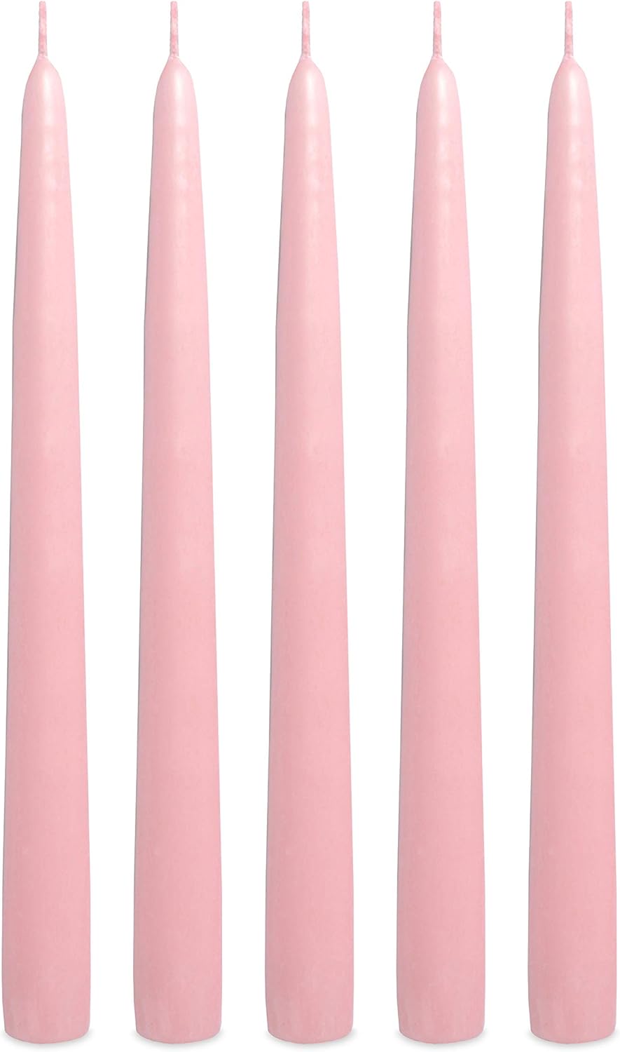 Pink Taper Candles 10 Inches Tall Elegant Premium Quality