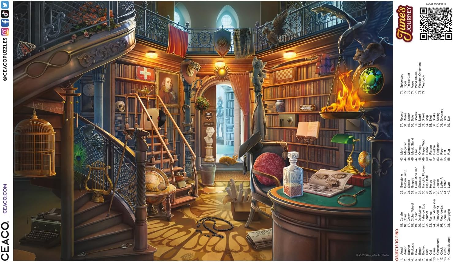 Ceaco - June's Journey - The Library - 2000 Piece Puzzle for Adults - Challenging and Perfect for Game Nights - Finished Puzzle Size 38.5 x 26.5