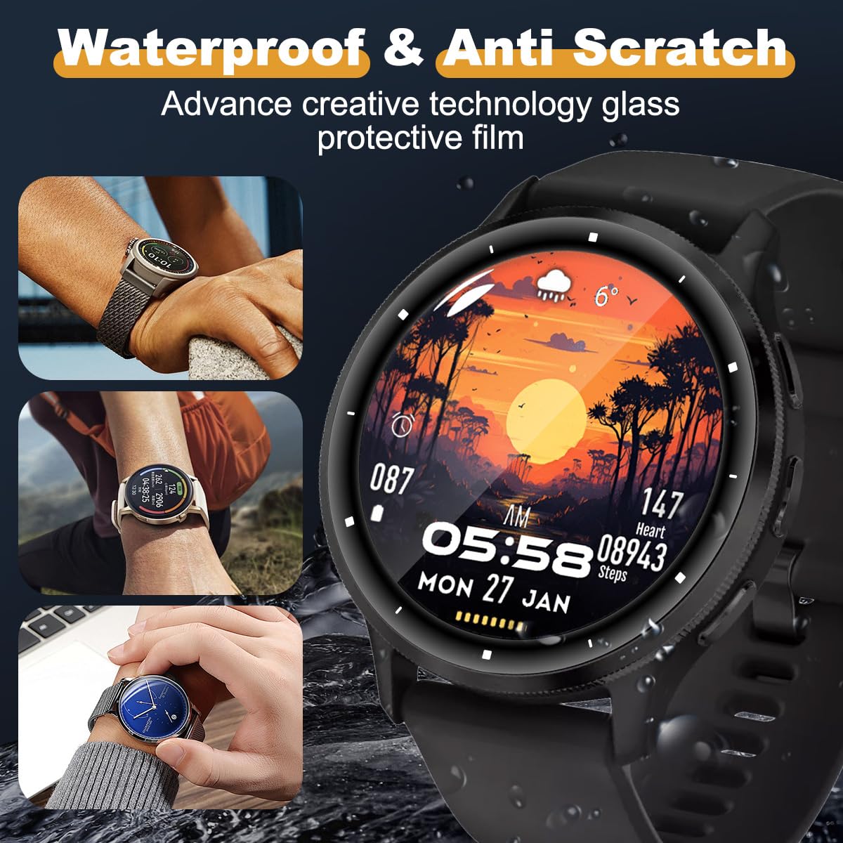 IQShield Protector De Pantalla 3 Pack Para Garmin Venu 3 - Película 3D Completa Antiarañazos Y Transparente