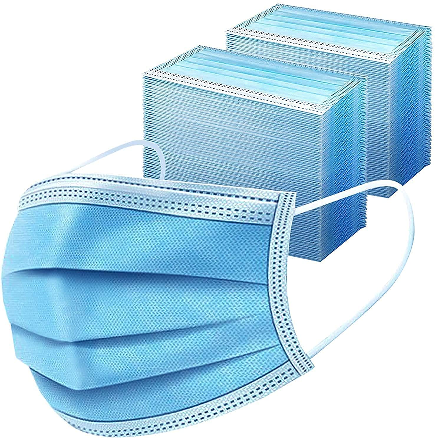 ZCISimple Face Mask (Only One Time Use) Disposable Surgical 3ply (Certified Disposable Face Mask,Blue,Pack of 100)