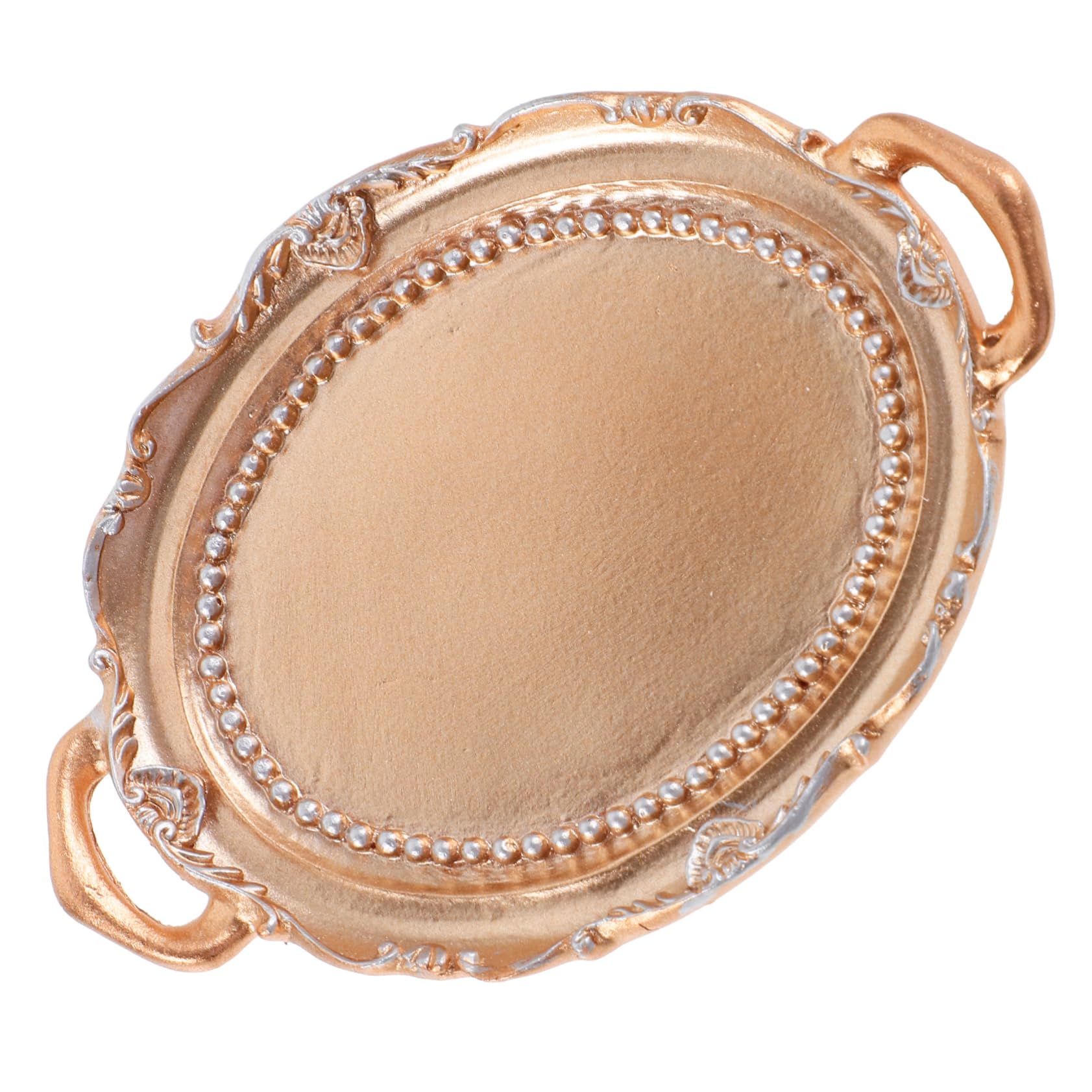 Uiefcndl Golden Oval Trinket Tray Resin Stylish Jewelry Storage Decorative Ring Dish For Home Tabletop Jewelry Store Decor/37573(Golden)