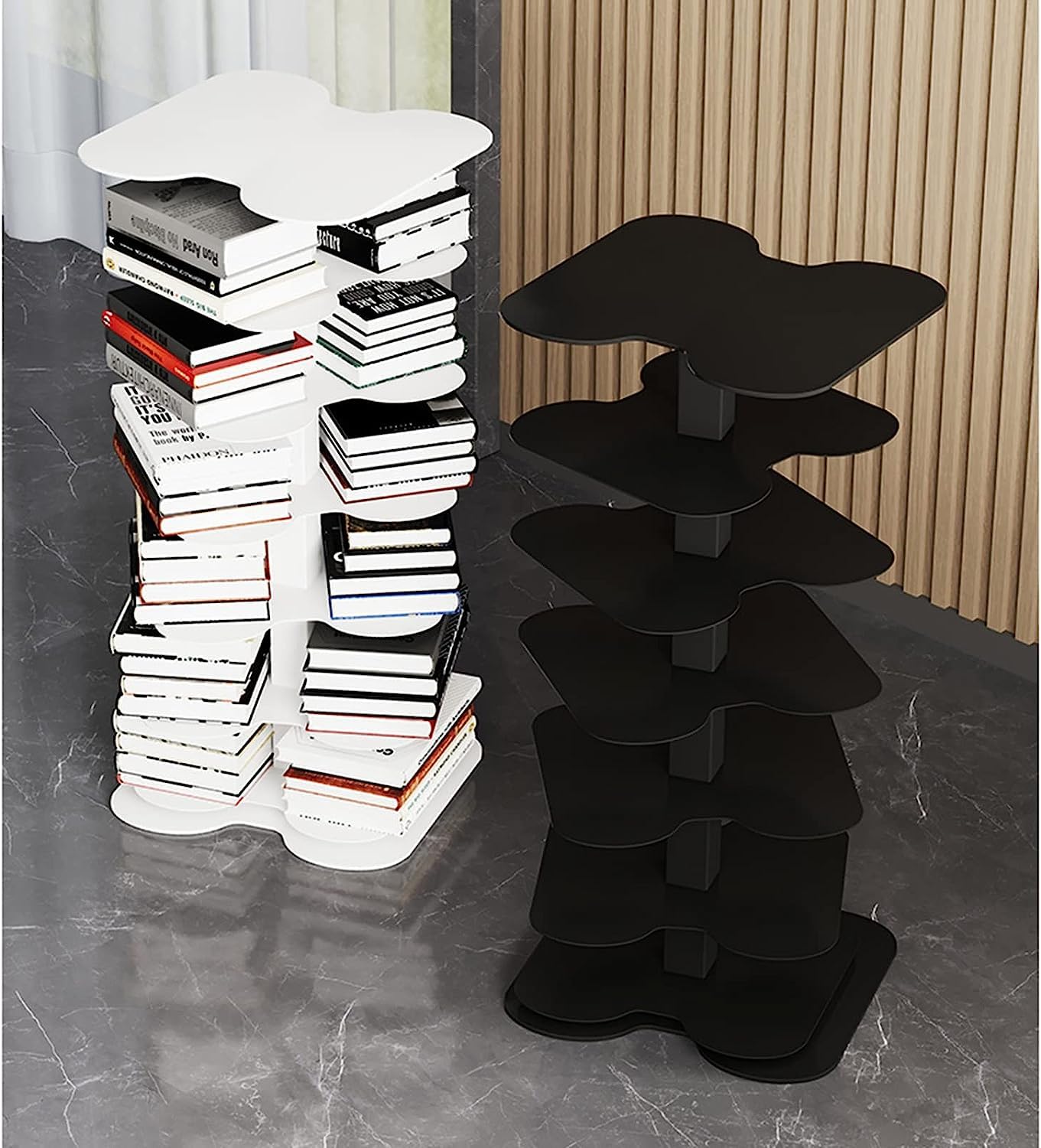 Estante de acero, rack de almacenamiento de 13 tieres con acabado recubierto de polvo.Diseño de ahorro de espacio para el Ministerio del Interior.El marco de aleación duradero soporta libros y decorac