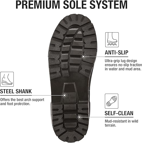 Miniatura 3 de HISEA Botas de lluvia Chelsea para hombre, botas cortas de goma para hombre, impermeables, duraderas, aisladas, para trabajo en el jardín al aire