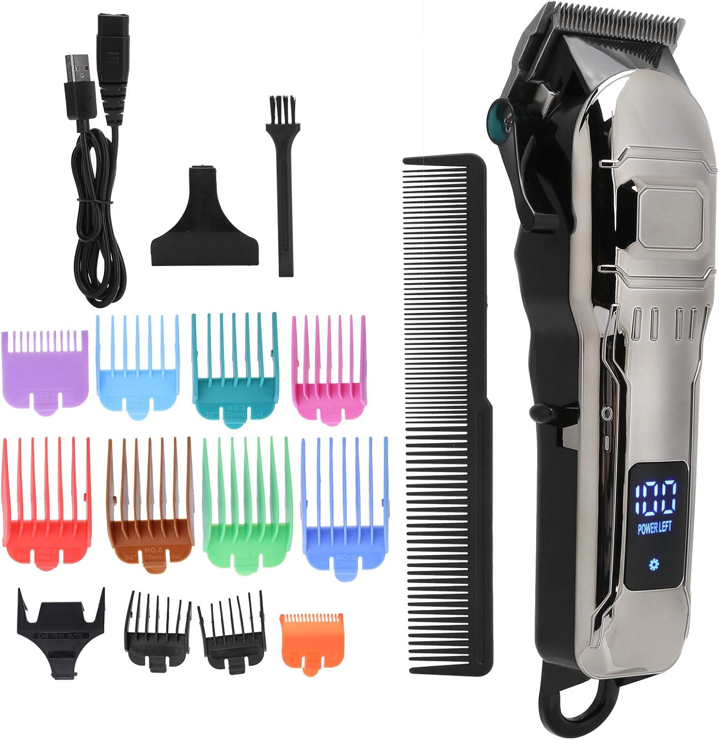 USB Rechargeable LED Display Electric Hair Clamp/Holder | HighQuality Hair Clamp/Holder | Precise Hairstyle Design | Portable and Rechargeable | Includes MultiColor Comb | 200-Minute