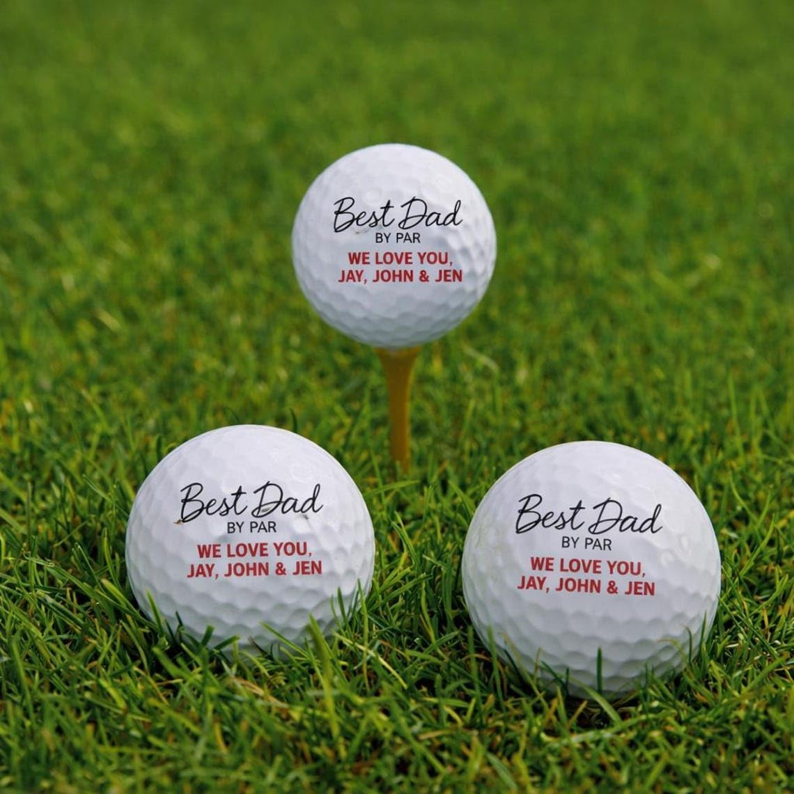Personalization Universe Best Dad by Par Personalized Golf Ball Set of 3