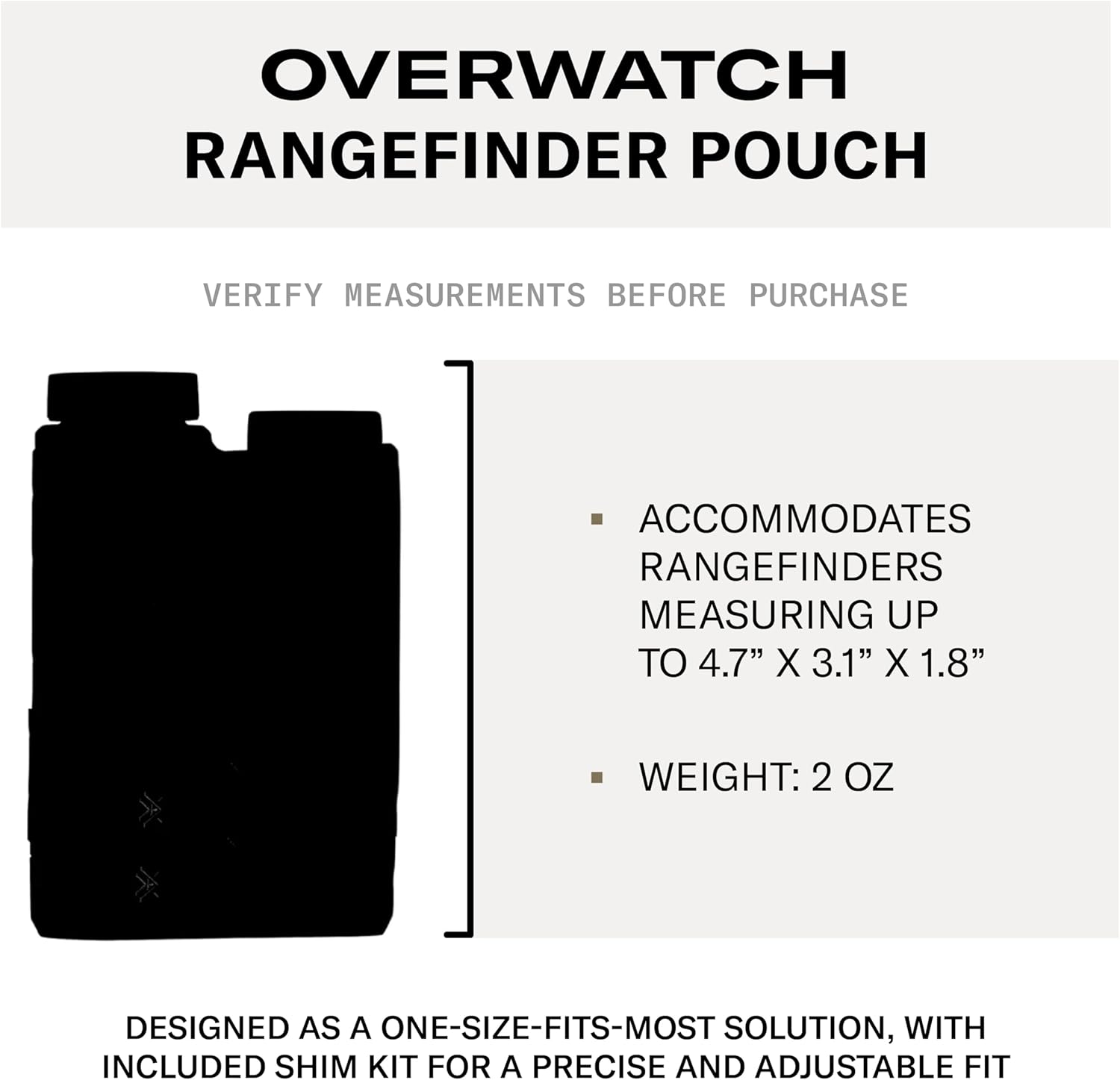 FHF Gear Overwatch Rangefinder Pouch – Quiet Access MOLLE Pouch with Shim Kit for Secure Carry on Bino Harness or Chest Rig