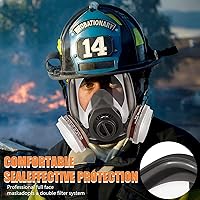 Vista 3 de Full face Respirator Mask - Gas Masks Survival Nuclear and Chemical with Activated Carbon Filter for Chemical Dust