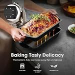 11-Piece Nonstick Baking Pans Set, Stackable Bakeware Sets, Oven Pans for Baking with Silicone Handles, Includes Cookie Sheet, Cake Pans, Loaf Pan, Pizza Pan, Muffin Pan, Black…